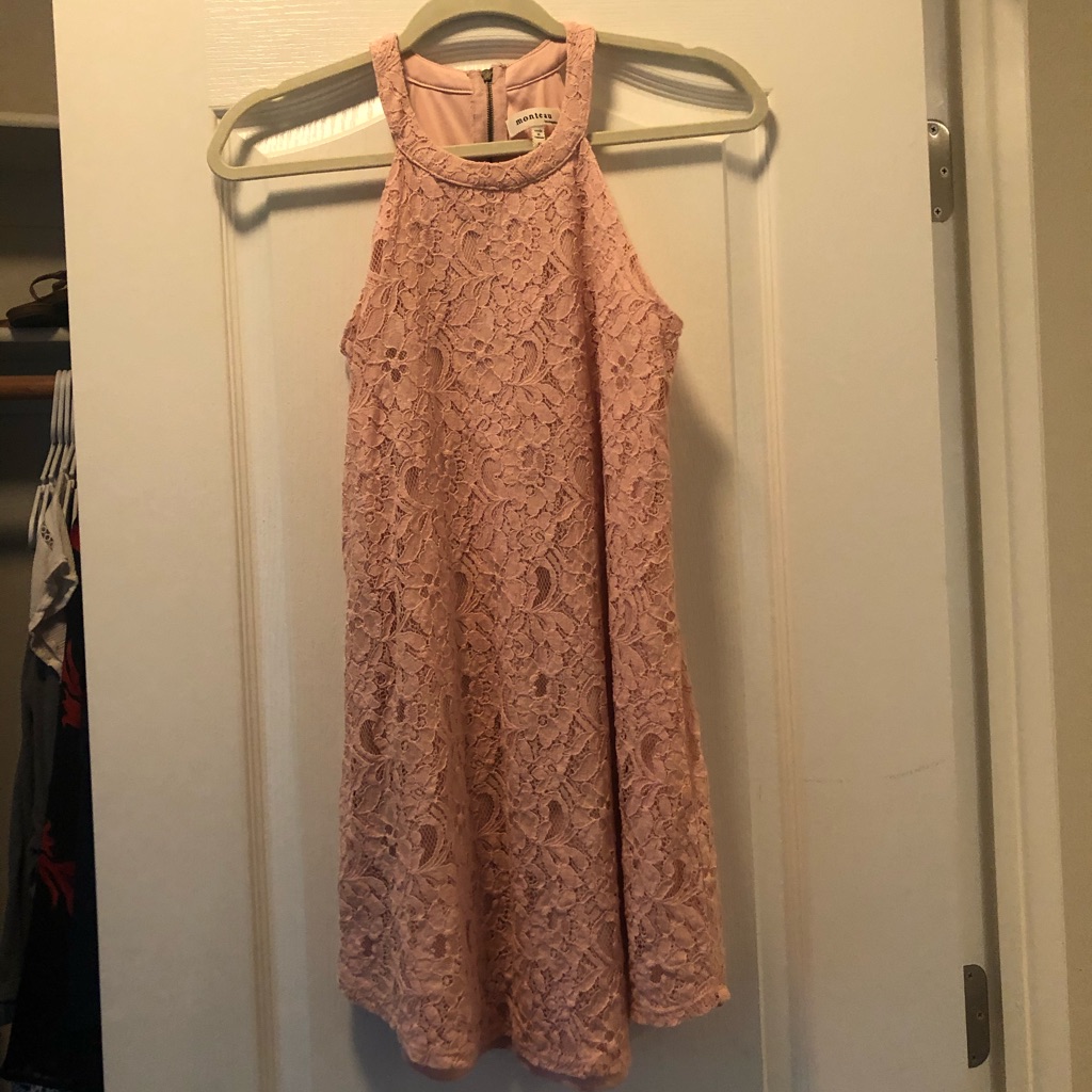 Pink Lace Monteau Dress